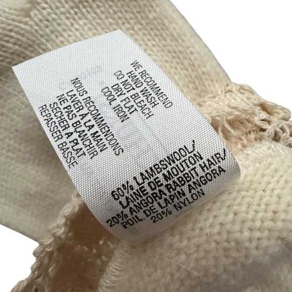 PARKHURST Angora-Lambswool Knit Gloves w/ Crochet Lace Cuff Ivory Made in Canada - Picture 6 of 8